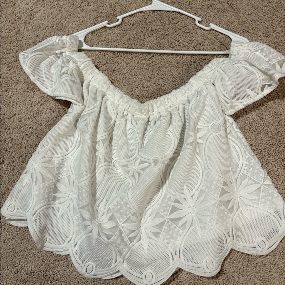 Forever 21 White Laced Blouse